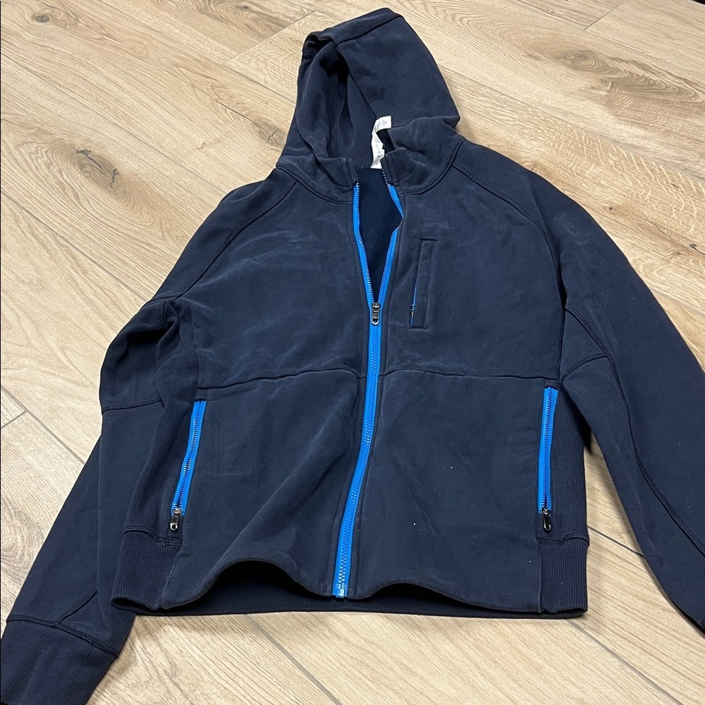 lululemon athletica‎ best coast Navy Hoodie with Electric Blue Zippers